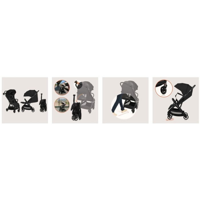 Carucior sport, Lionelo, Julie Air, Greutate redusa - 7.5 kg, Sustine 22 kg, 6 luni+, Capotina impermeabila, Protectie [17]