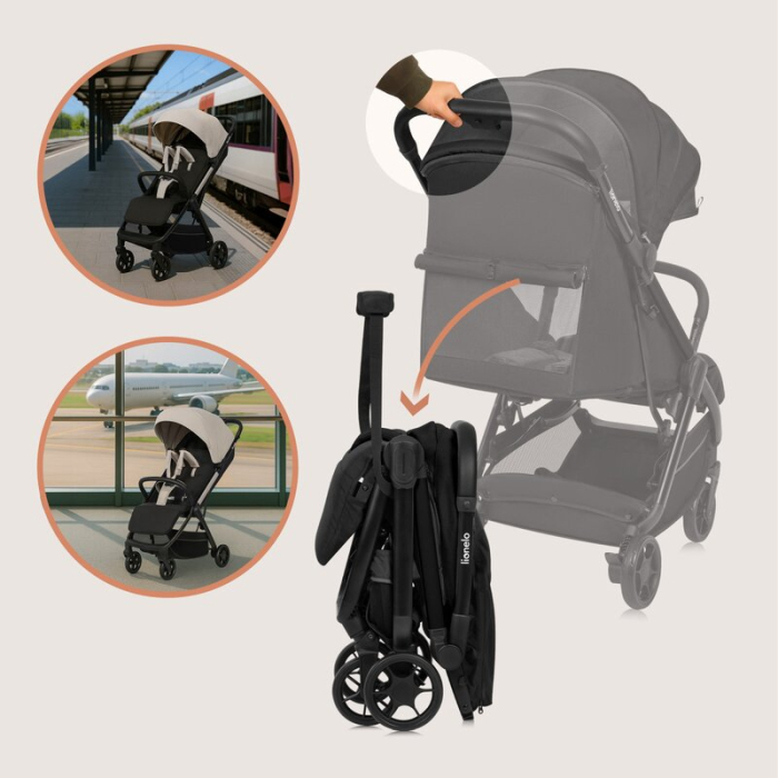 Carucior sport, Lionelo, Julie Air, Greutate redusa - 7.5 kg, Sustine 22 kg, 6 luni+, Capotina impermeabila, Protectie [13]