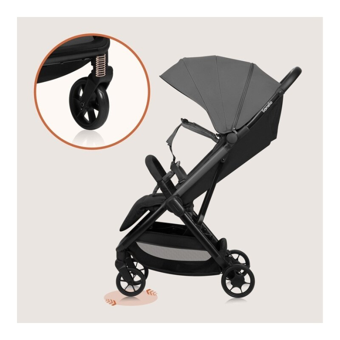 Carucior sport, Lionelo, Julie Air, Greutate redusa - 7.5 kg, Sustine 22 kg, 6 luni+, Capotina impermeabila, Protectie [16]