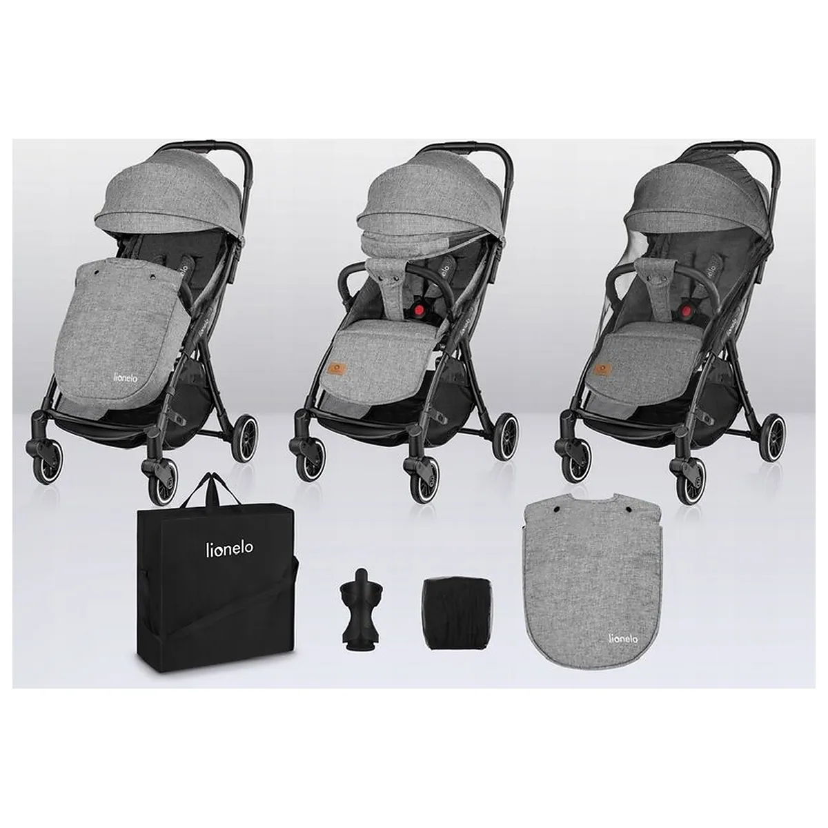 Carucior sport, Lionelo, Julie One, De la nastere, Greutate redusa, Cu accesorii, Cadru din aluminiu, 0-22 kg, Pliere [21]
