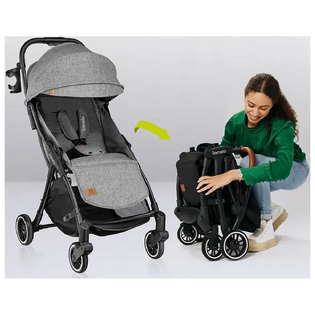 Carucior sport, Lionelo, Julie One, De la nastere, Greutate redusa, Cu accesorii, Cadru din aluminiu, 0-22 kg, Pliere [22]