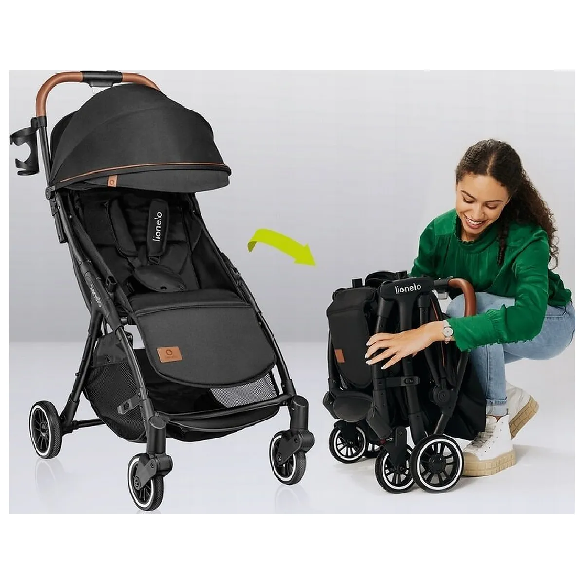 Carucior sport, Lionelo, Julie One, De la nastere, Greutate redusa, Cu accesorii, Cadru din aluminiu, 0-22 kg, Pliere [24]