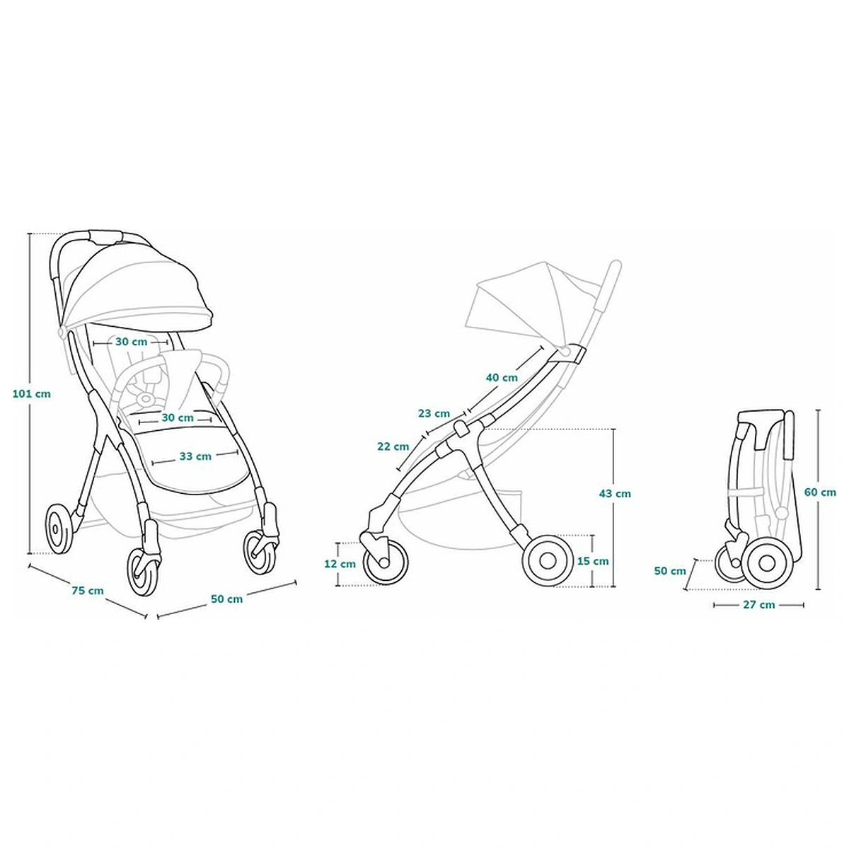 Carucior sport, Lionelo, Julie One, De la nastere, Greutate redusa, Cu accesorii, Cadru din aluminiu, 0-22 kg, Pliere [17]
