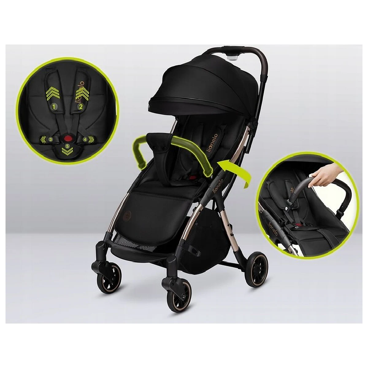 Carucior sport, Lionelo, Julie One, De la nastere, Greutate redusa, Cu accesorii, Cadru din aluminiu, 0-22 kg, Pliere [26]