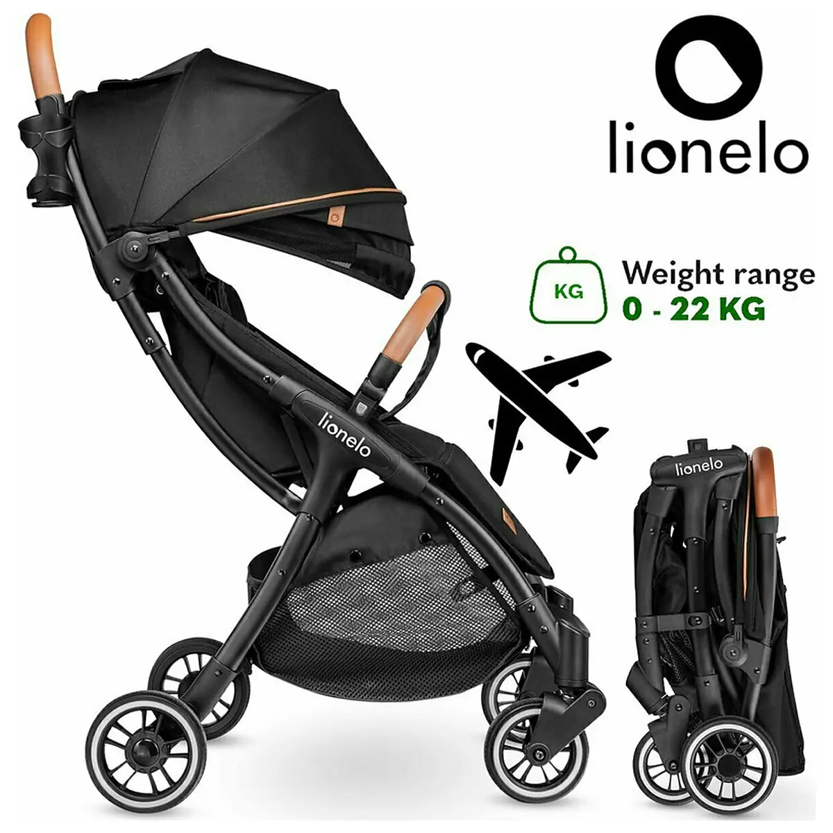 Carucior sport, Lionelo, Julie One, De la nastere, Greutate redusa, Cu accesorii, Cadru din aluminiu, 0-22 kg, Pliere [4]