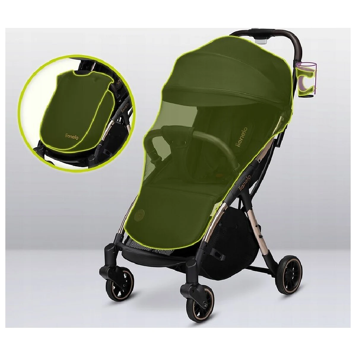 Carucior sport, Lionelo, Julie One, De la nastere, Greutate redusa, Cu accesorii, Cadru din aluminiu, 0-22 kg, Pliere [27]