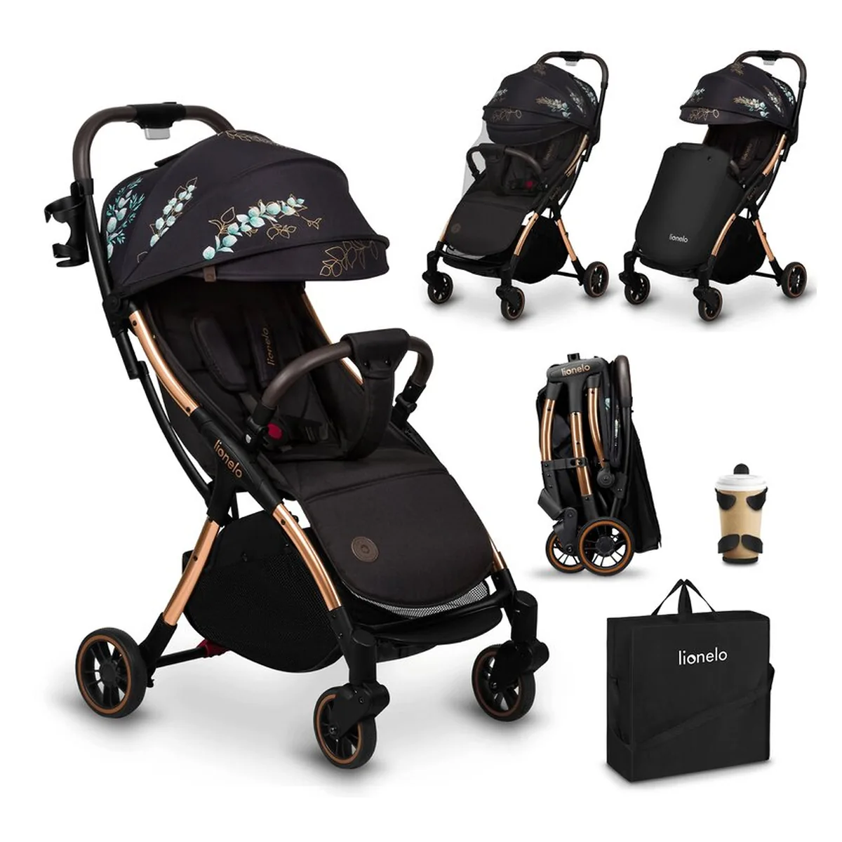 Carucior sport, Lionelo, Julie One, Editie limitata Golden Moments, Negru [20]