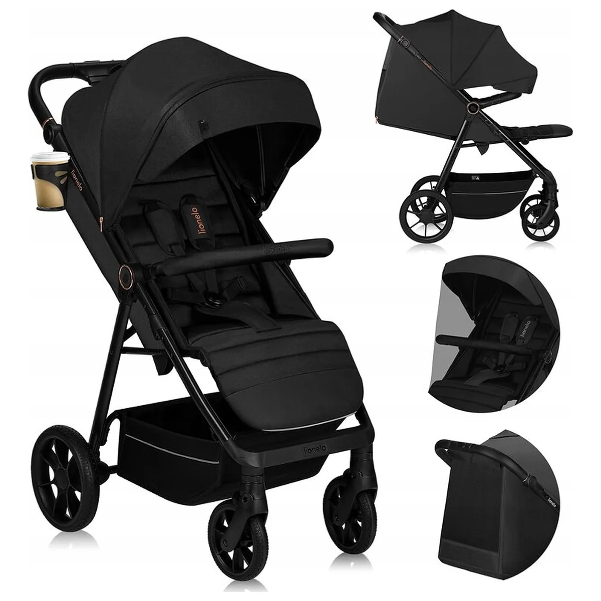 Carucior sport, Lionelo, Mira, Maner reglabil in 5 pozitii, Spatar si suport de picioare reglabile, Plasa de tantari si [22]