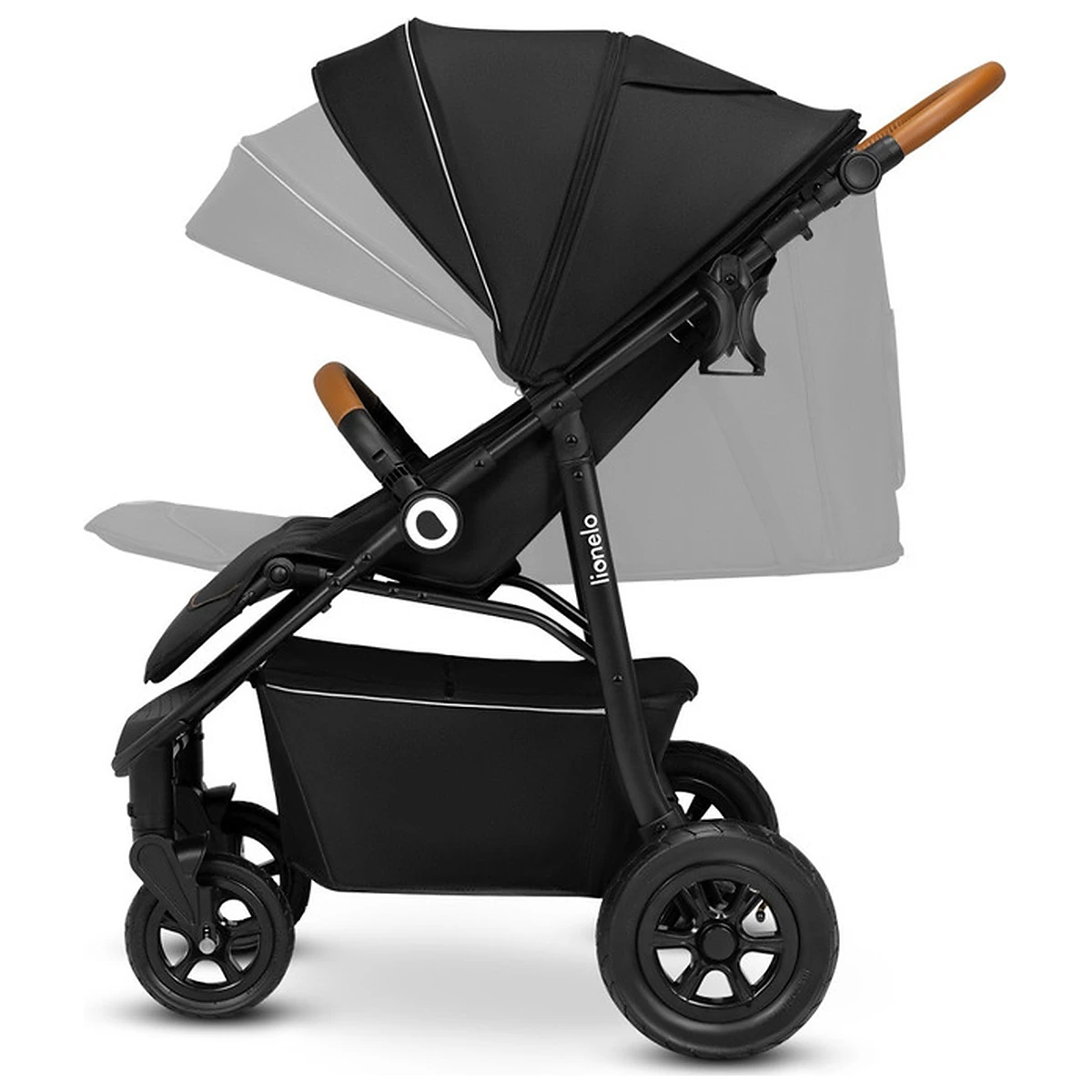 Carucior sport, Lionelo, Natt, De la nastere, Cu accesorii si capotina XXL reglabila, 0 - 22 kg, Negru Onyx 4 ani [8]