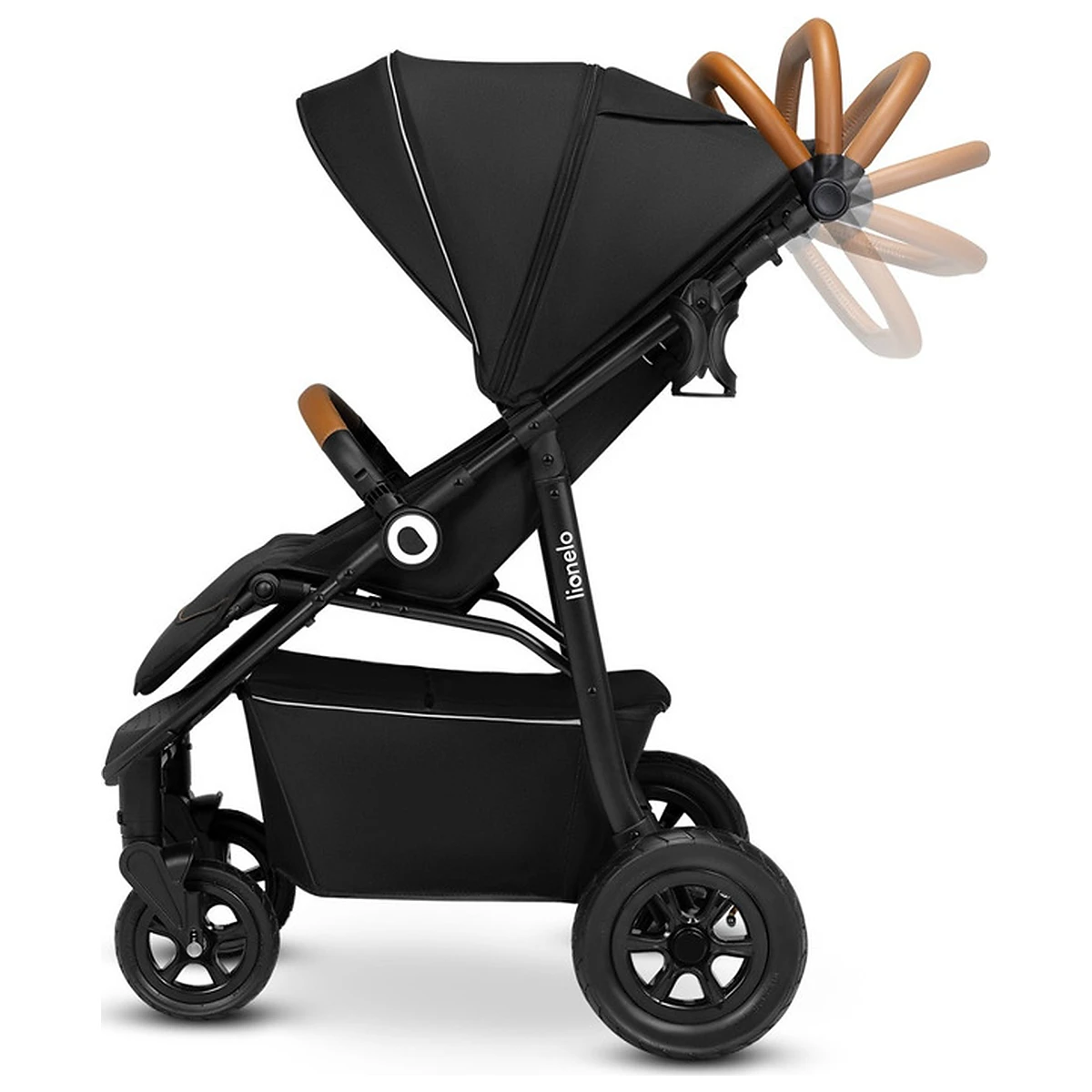 Carucior sport, Lionelo, Natt, De la nastere, Cu accesorii si capotina XXL reglabila, 0 - 22 kg, Negru Onyx 4 ani [11]