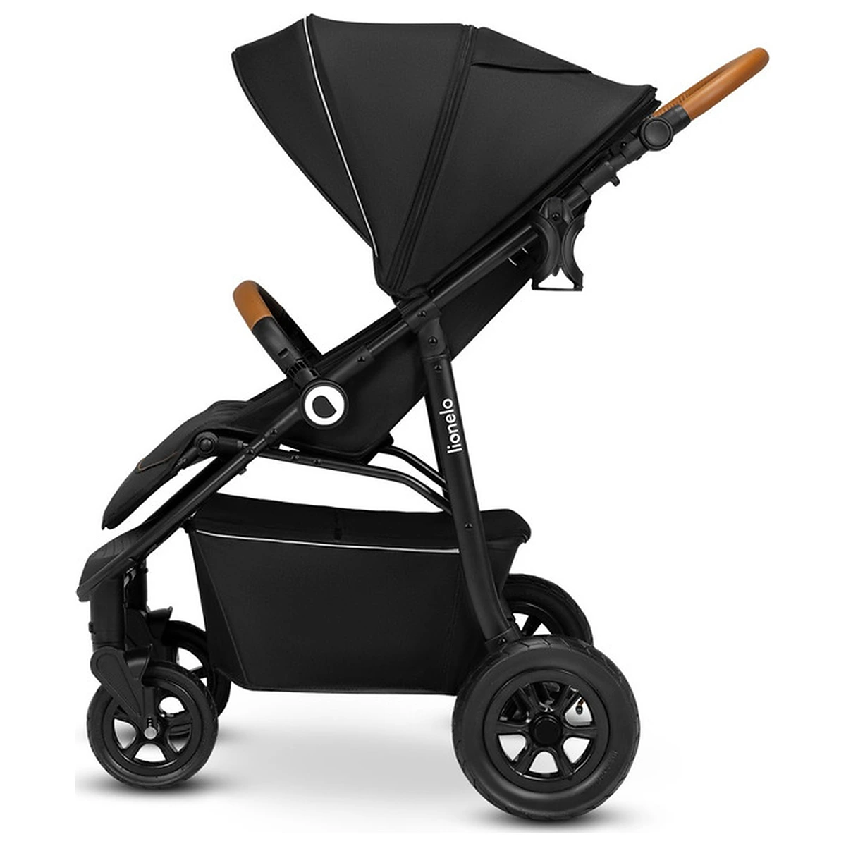 Carucior sport, Lionelo, Natt, De la nastere, Cu accesorii si capotina XXL reglabila, 0 - 22 kg, Negru Onyx 4 ani [7]