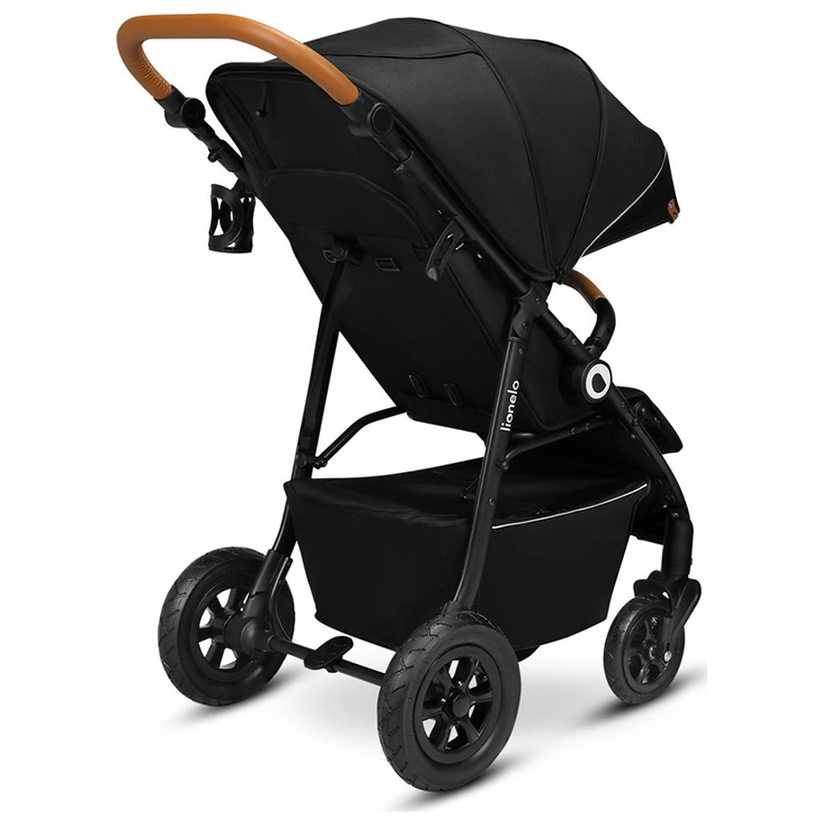 Carucior sport, Lionelo, Natt, De la nastere, Cu accesorii si capotina XXL reglabila, 0 - 22 kg, Negru Onyx 4 ani [13]
