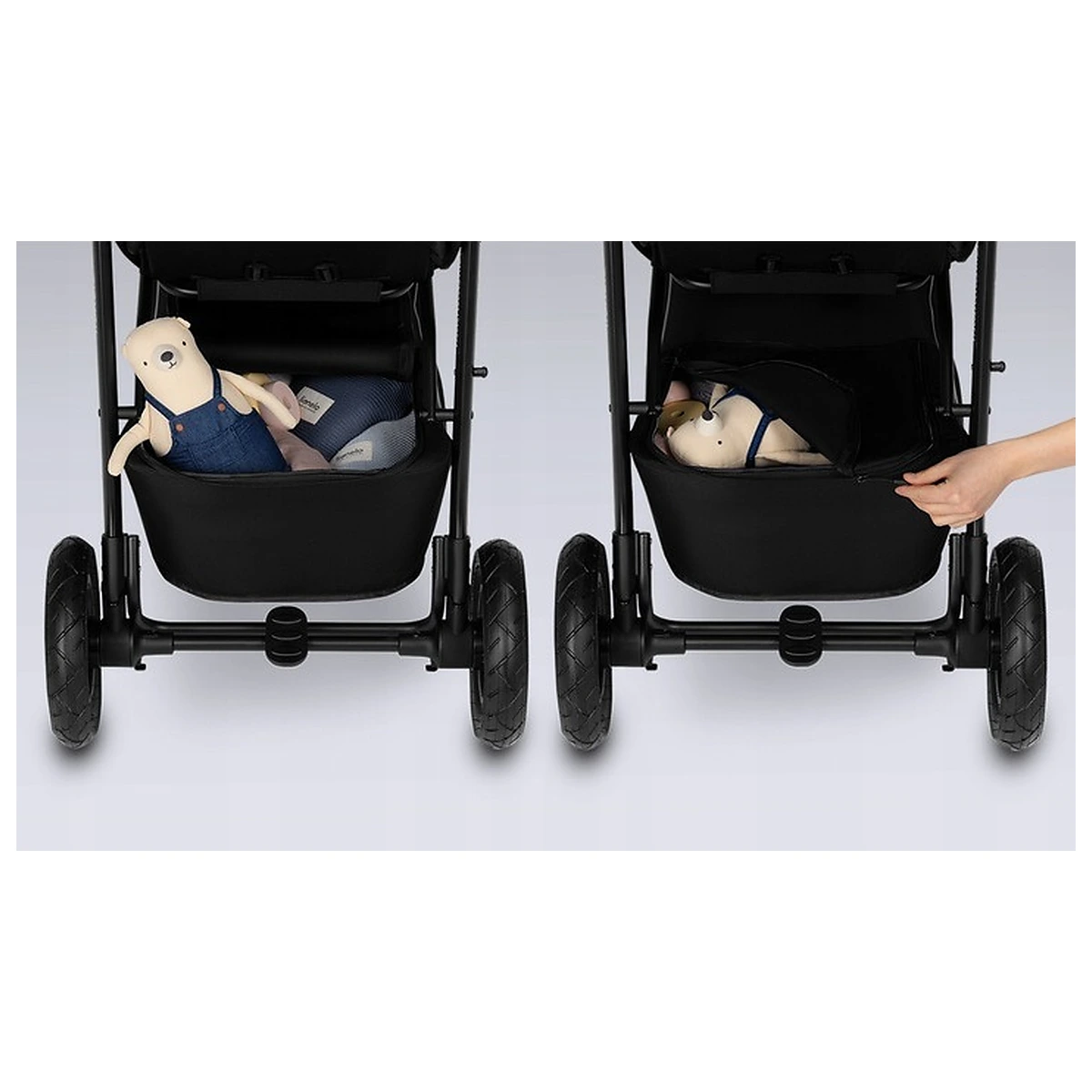 Carucior sport, Lionelo, Natt, De la nastere, Cu accesorii si capotina XXL reglabila, 0 - 22 kg, Negru Onyx 4 ani [23]