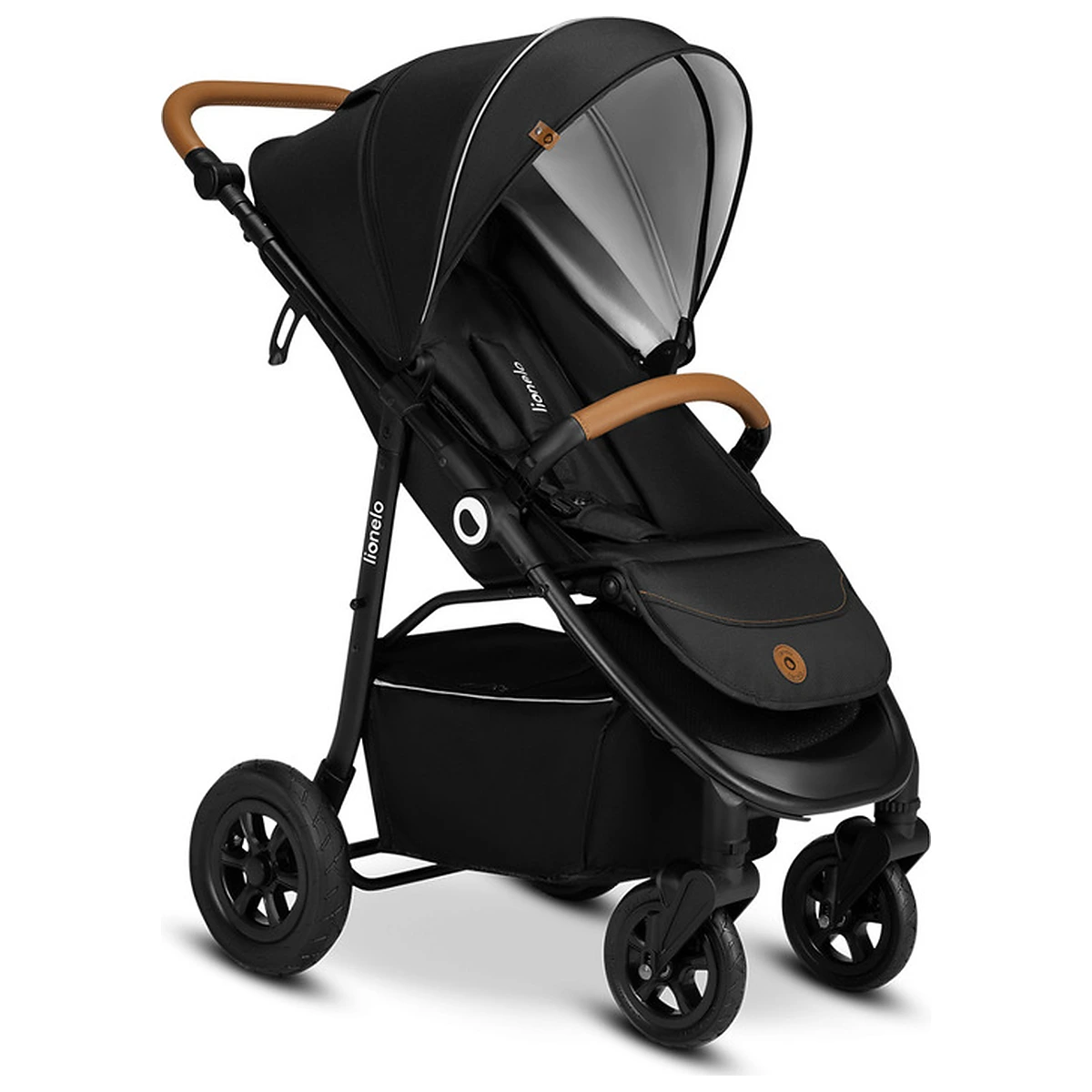 Carucior sport, Lionelo, Natt, De la nastere, Cu accesorii si capotina XXL reglabila, 0 - 22 kg, Negru Onyx 4 ani [12]