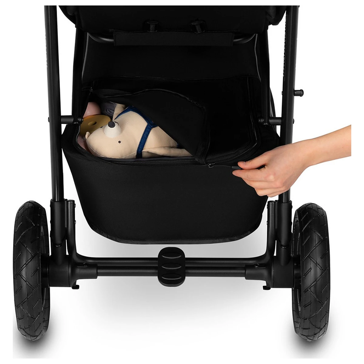 Carucior sport, Lionelo, Natt, De la nastere, Cu accesorii si capotina XXL reglabila, 0 - 22 kg, Negru Onyx 4 ani [18]