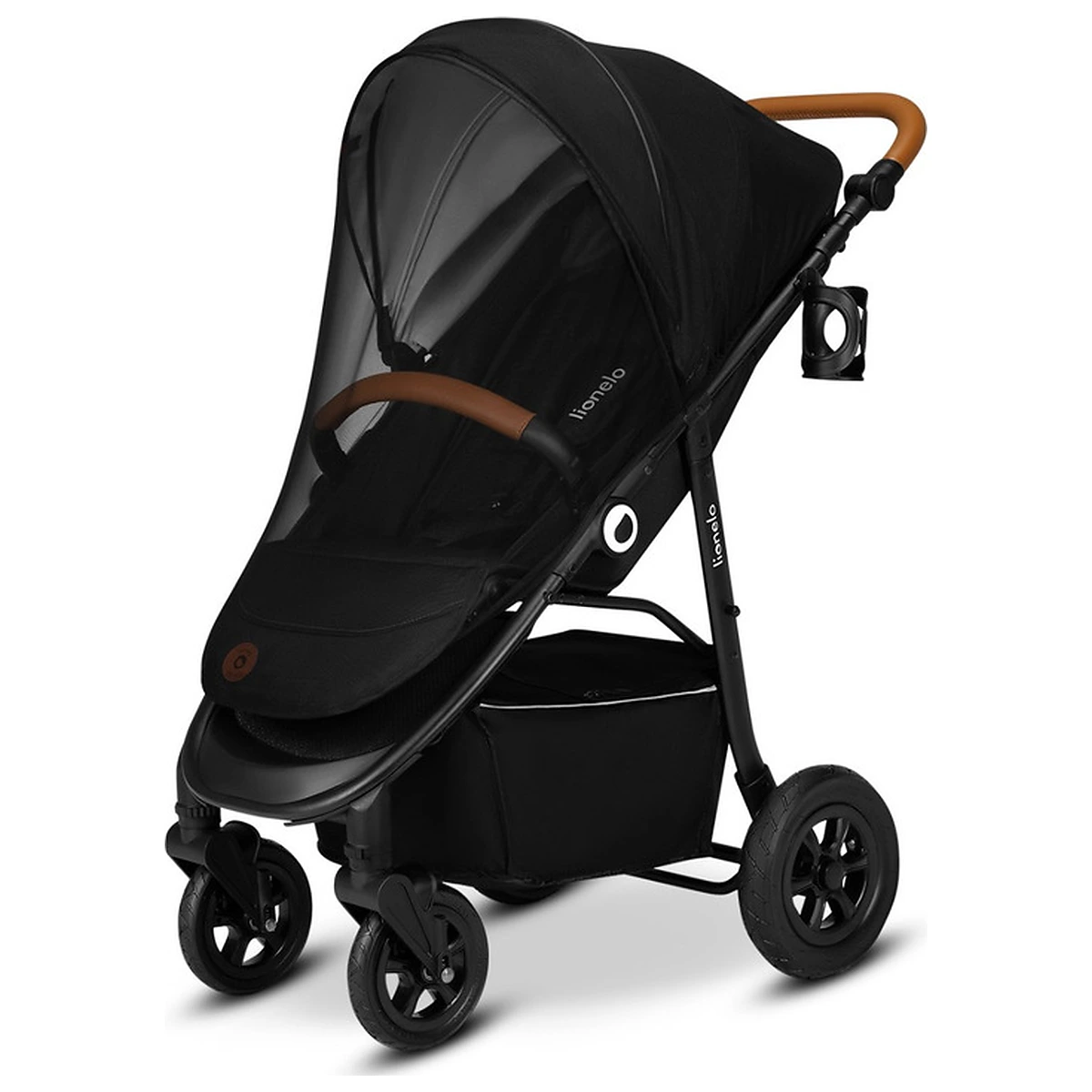 Carucior sport, Lionelo, Natt, De la nastere, Cu accesorii si capotina XXL reglabila, 0 - 22 kg, Negru Onyx 4 ani [6]