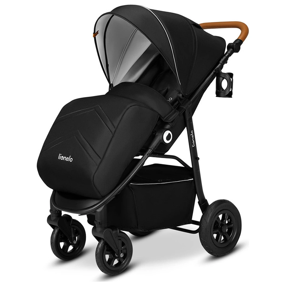 Carucior sport, Lionelo, Natt, De la nastere, Cu accesorii si capotina XXL reglabila, 0 - 22 kg, Negru Onyx 4 ani [5]