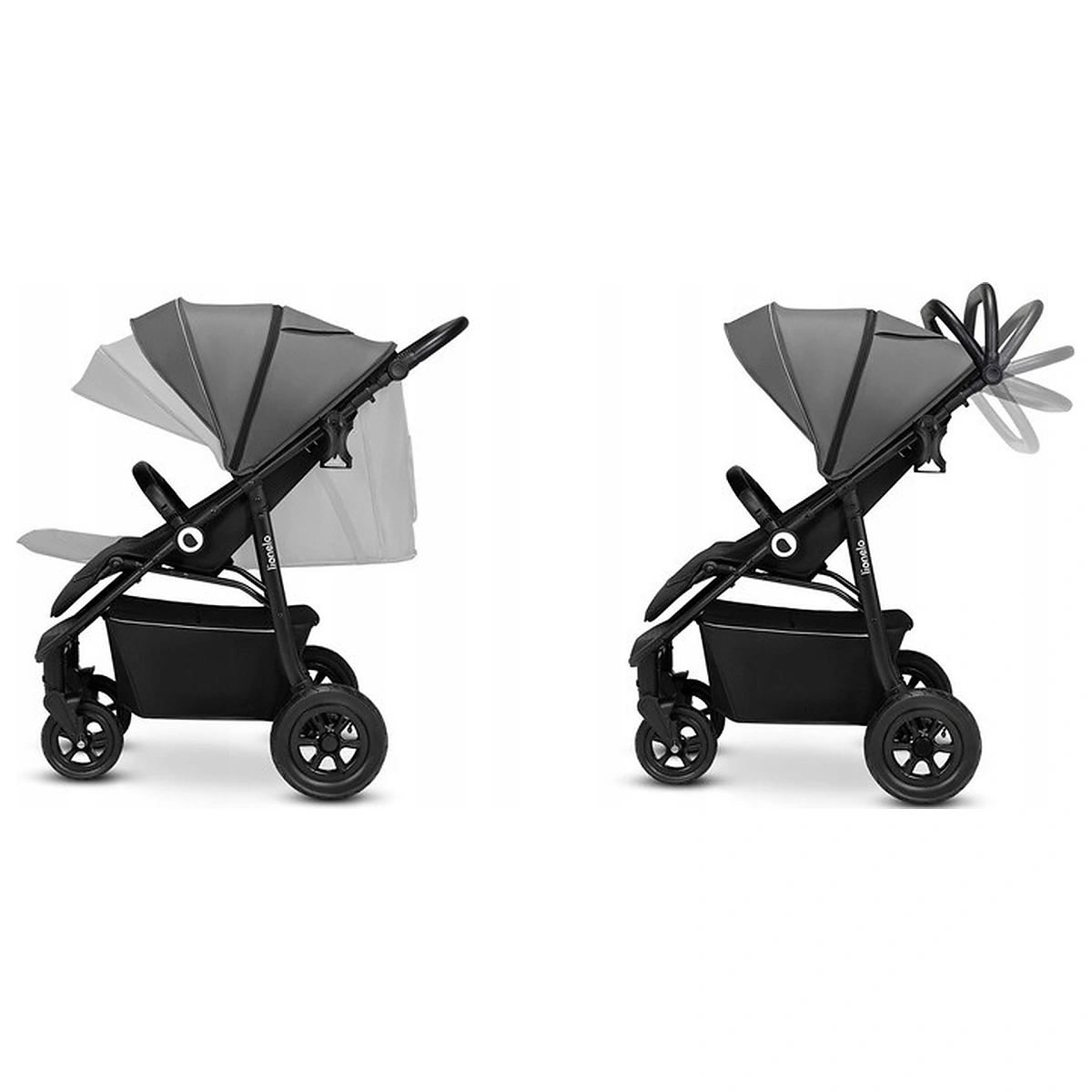 Carucior sport, Lionelo, Natt, De la nastere, Cu accesorii si capotina XXL reglabila, 0 - 22 kg, Negru Onyx 4 ani [9]