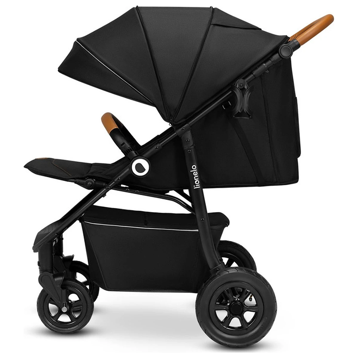 Carucior sport, Lionelo, Natt, De la nastere, Cu accesorii si capotina XXL reglabila, 0 - 22 kg, Negru Onyx 4 ani [10]