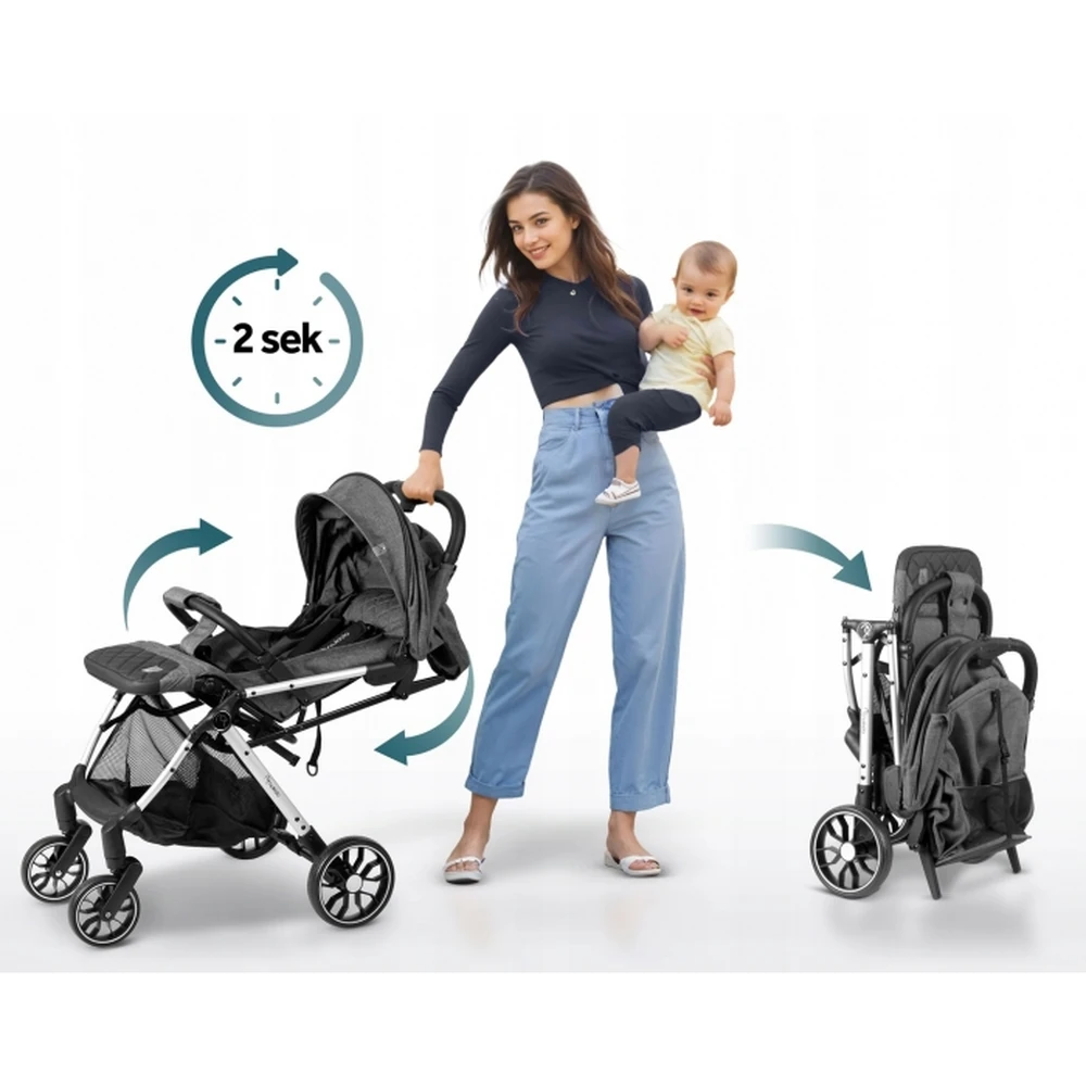 Carucior sport pentru copii, Nukido Paseo - Gri [13]