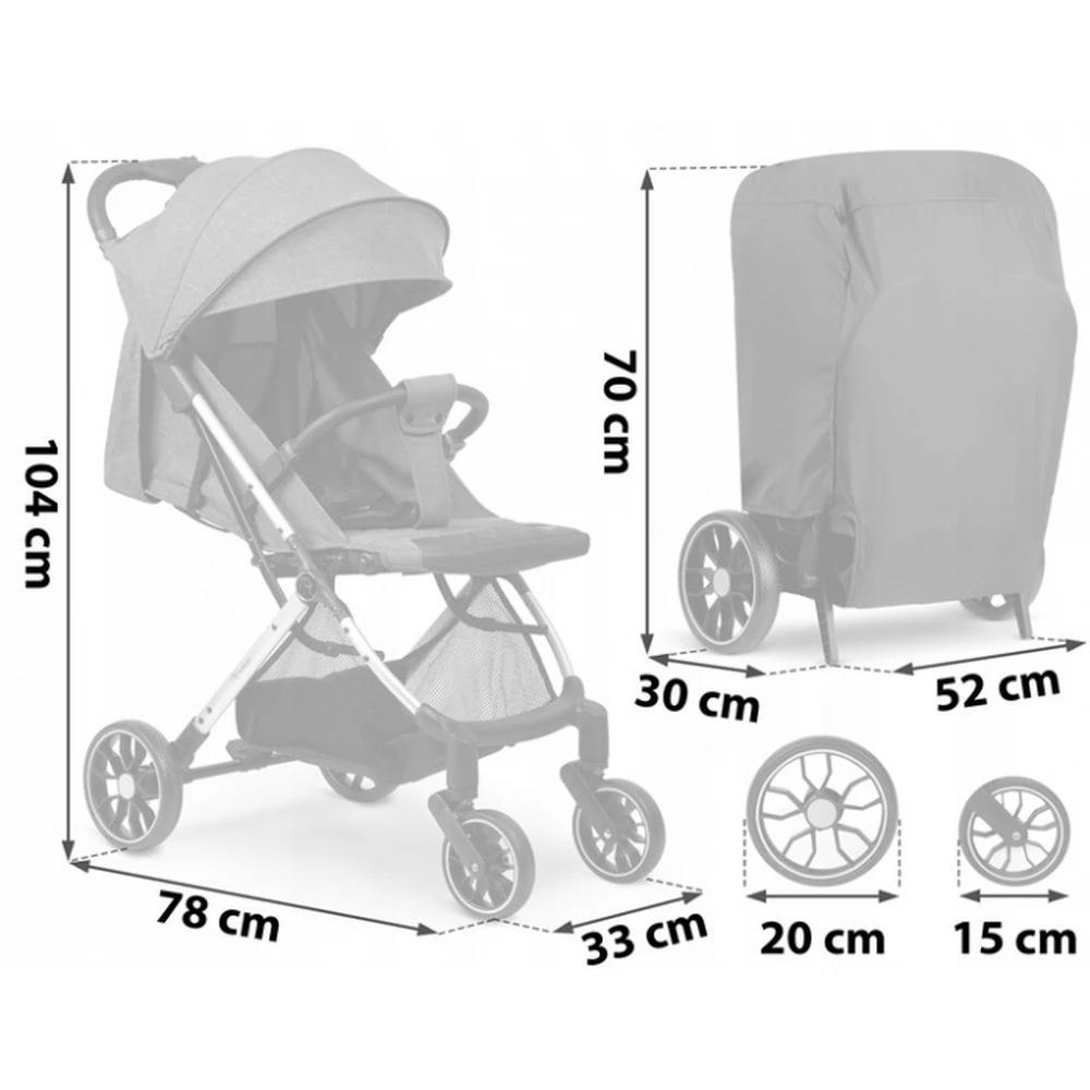 Carucior sport pentru copii, Nukido Paseo - Gri [5]