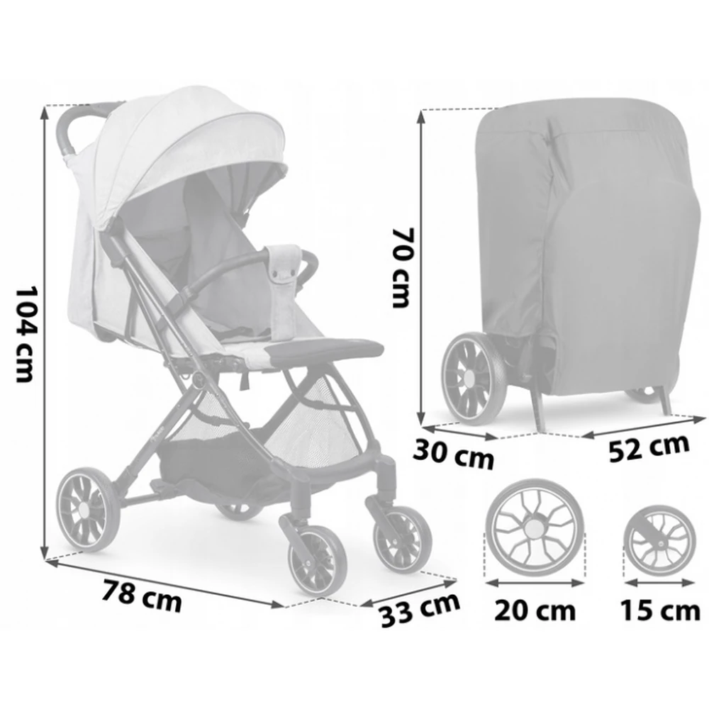 Carucior sport pentru copii, Nukido Paseo - Gri deschis [4]