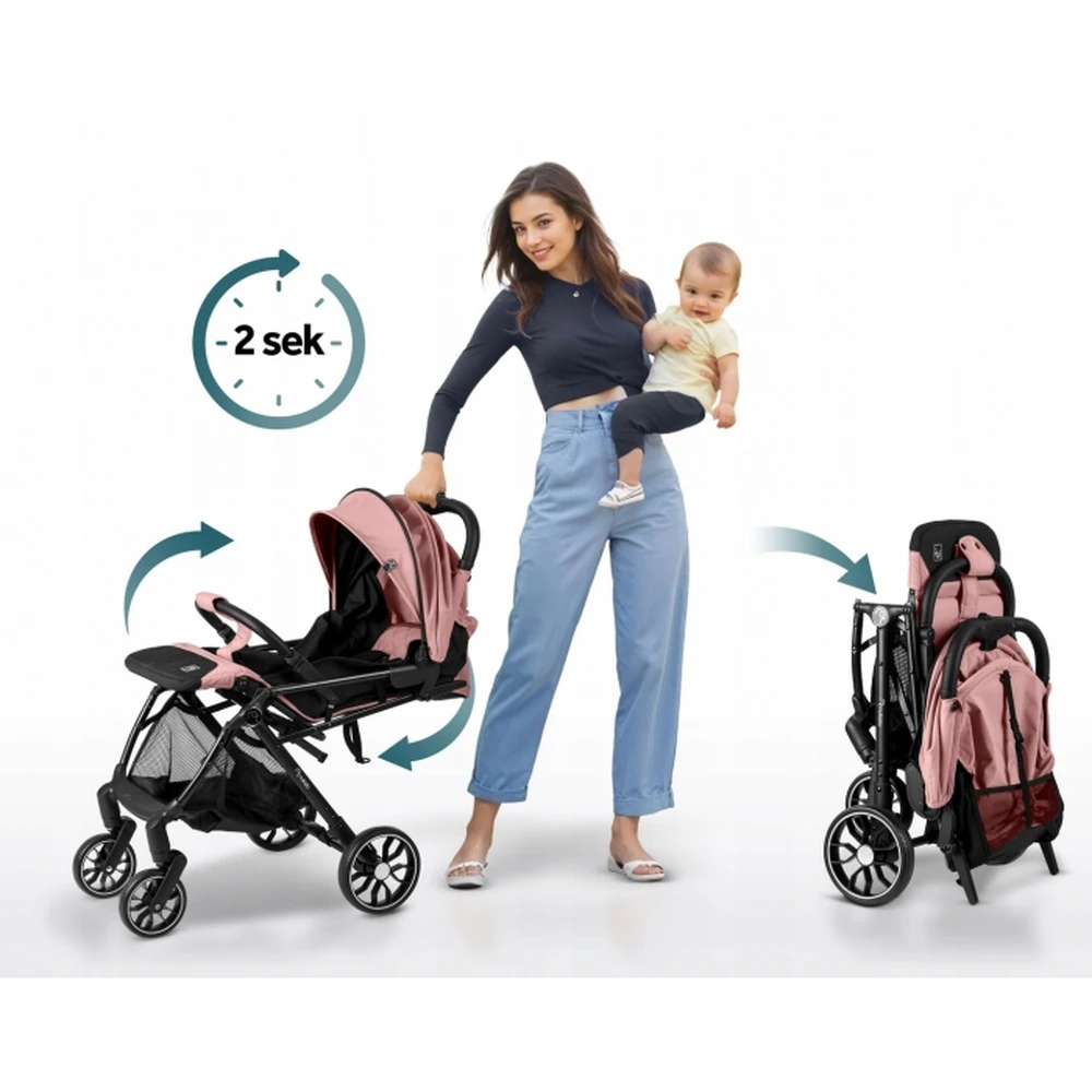 Carucior sport pentru copii, Nukido Paseo - Roz [11]