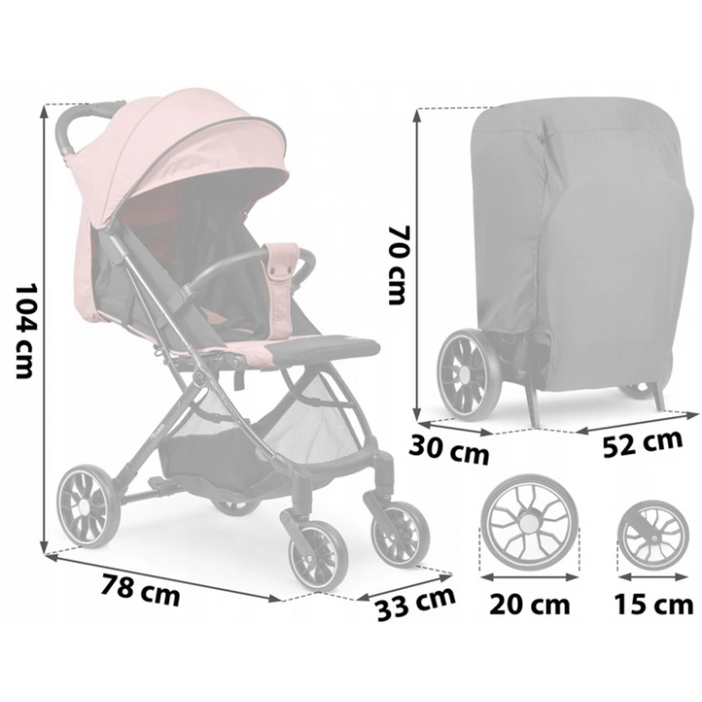 Carucior sport pentru copii, Nukido Paseo - Roz [4]