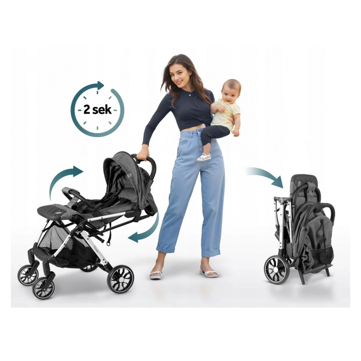 Carucior sport pentru copii, Nukido Paseo - Gri [9]