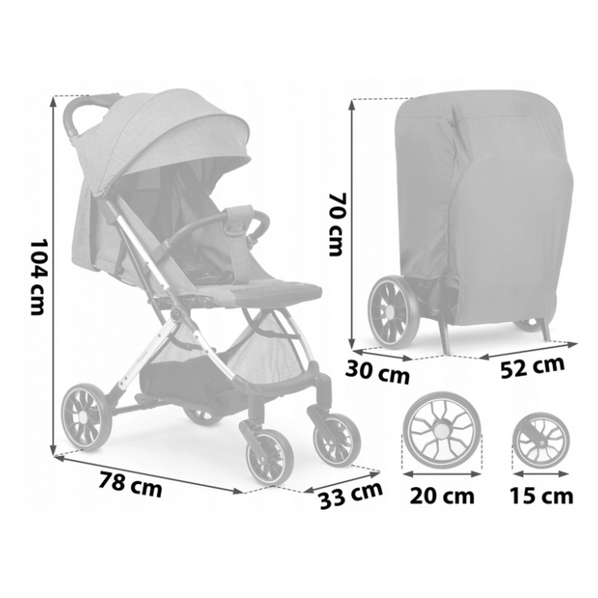 Carucior sport pentru copii, Nukido Paseo - Gri [13]