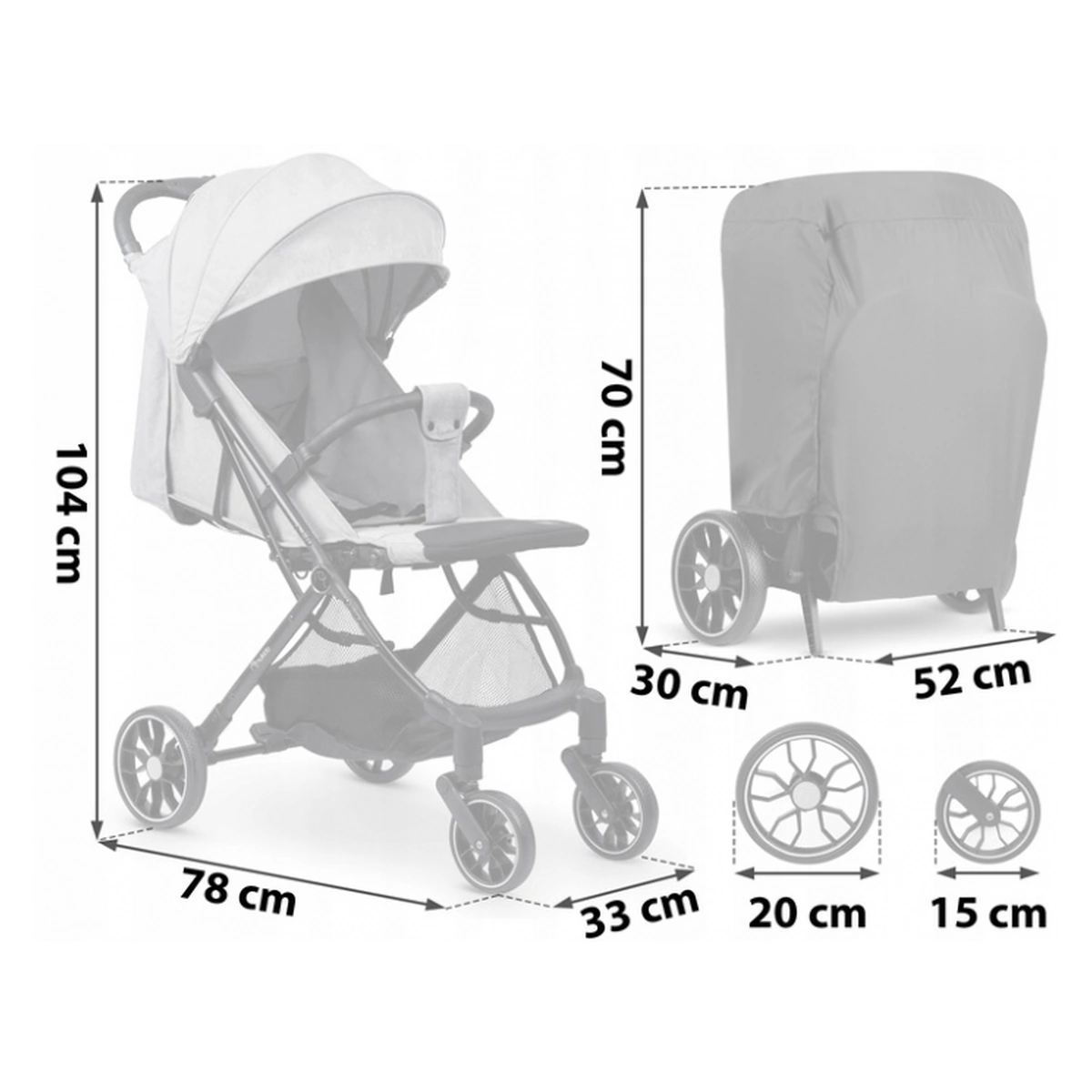 Carucior sport pentru copii, Nukido Paseo - Gri deschis [12]