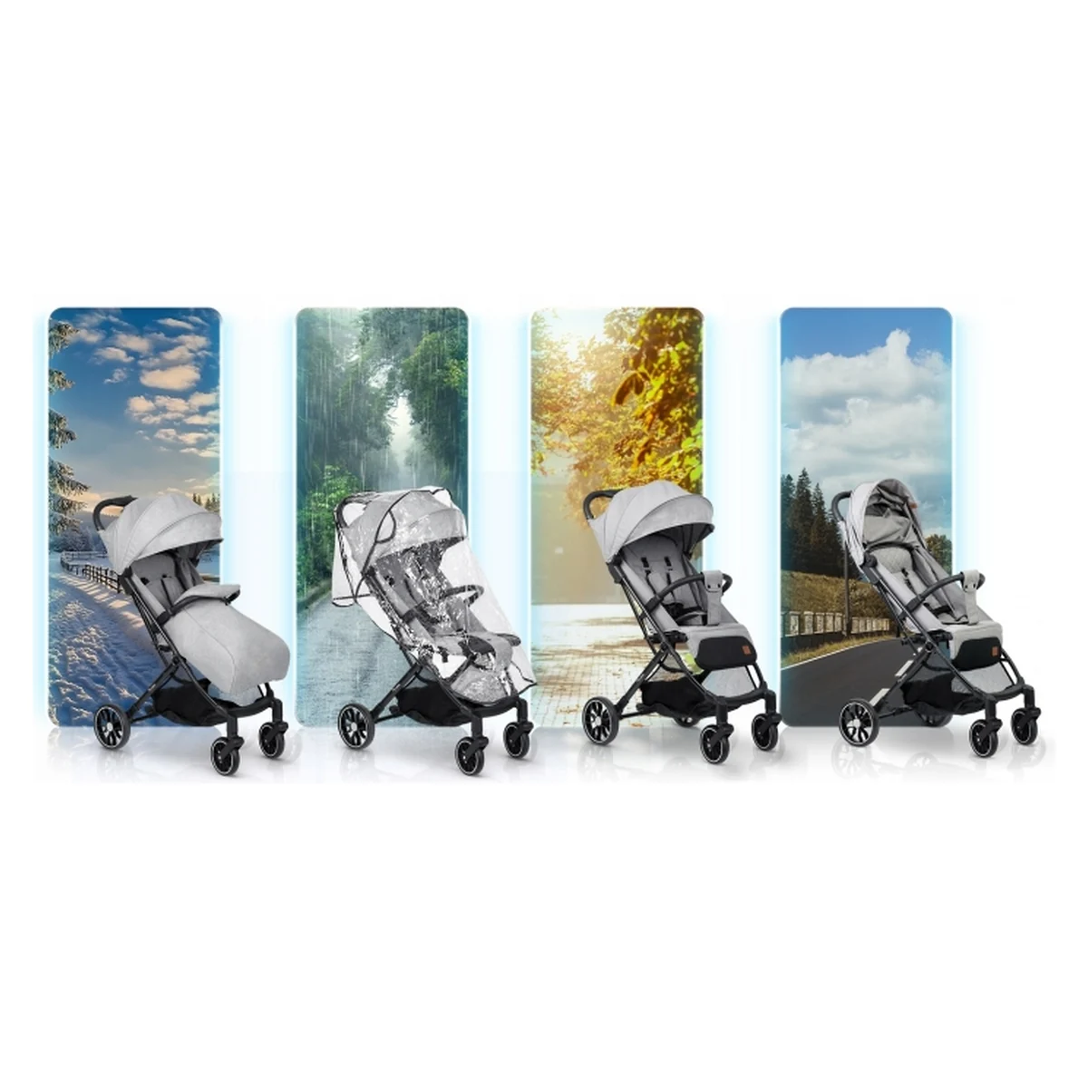 Carucior sport pentru copii, Nukido Paseo - Gri deschis [2]