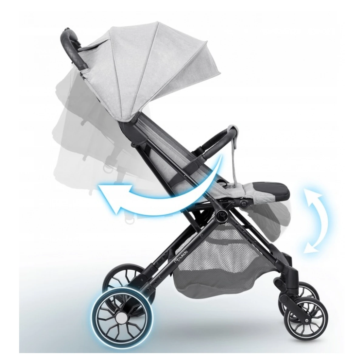 Carucior sport pentru copii, Nukido Paseo - Gri deschis [3]