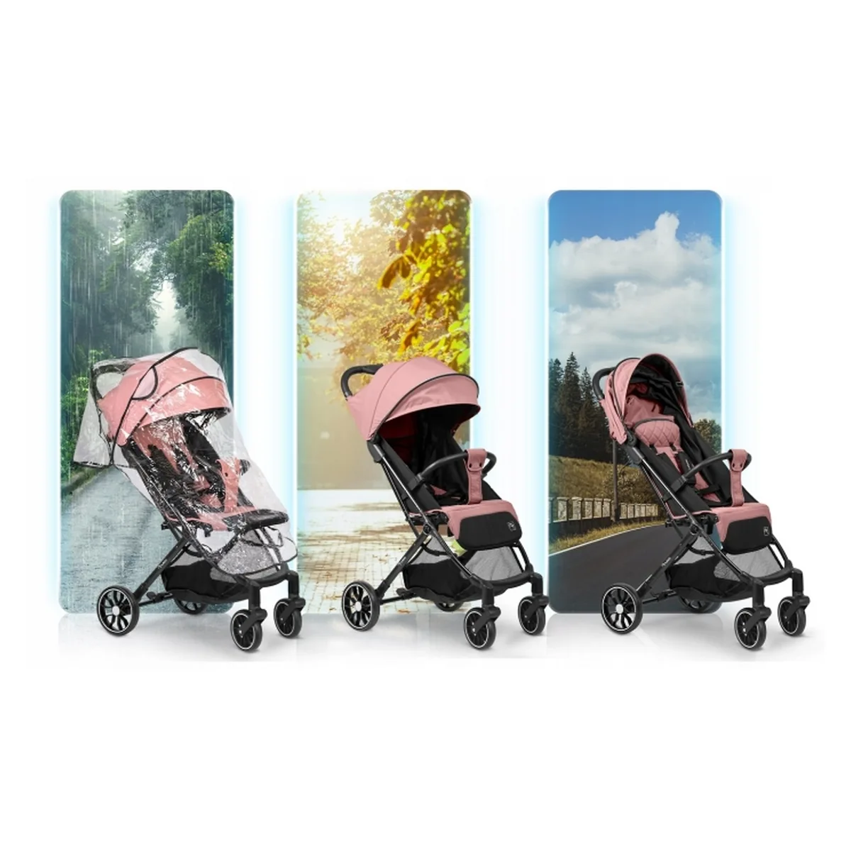 Carucior sport pentru copii, Nukido Paseo - Roz [2]