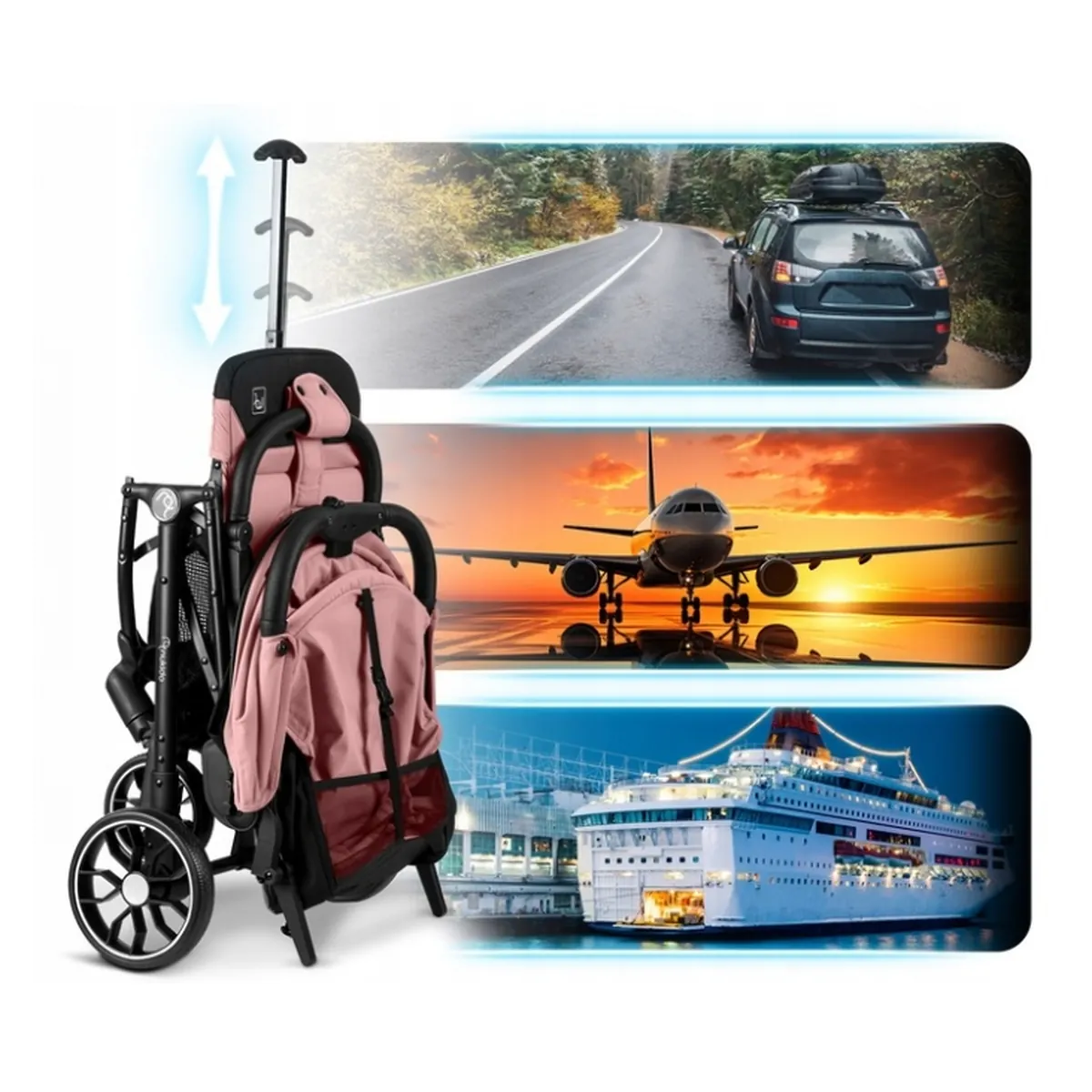 Carucior sport pentru copii, Nukido Paseo - Roz [9]