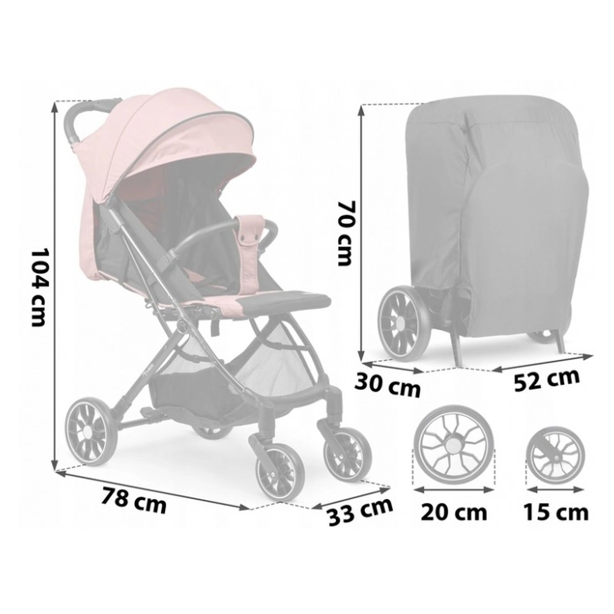 Carucior sport pentru copii, Nukido Paseo - Roz [12]