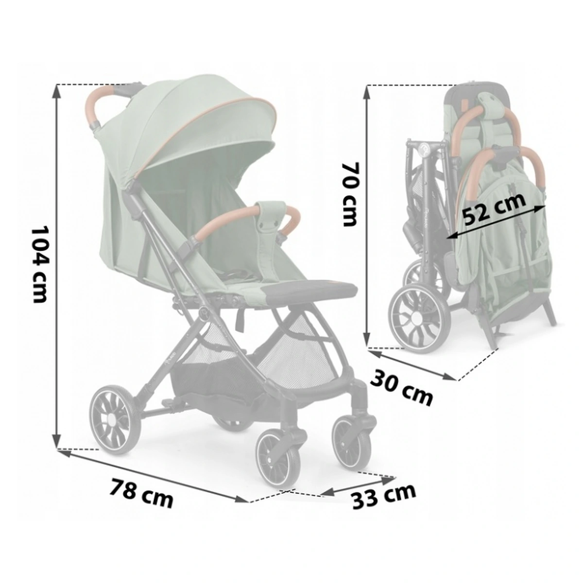 Carucior sport pentru copii, Nukido Paseo - Verde [11]