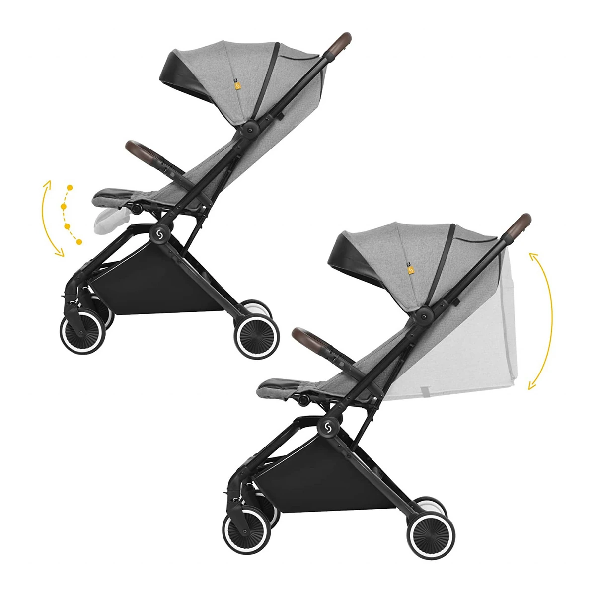 Carucior sport pliabil Skiddou Espoo+ Evening Shadow, ultracompact pentru calatorii, Gri inchis [9]