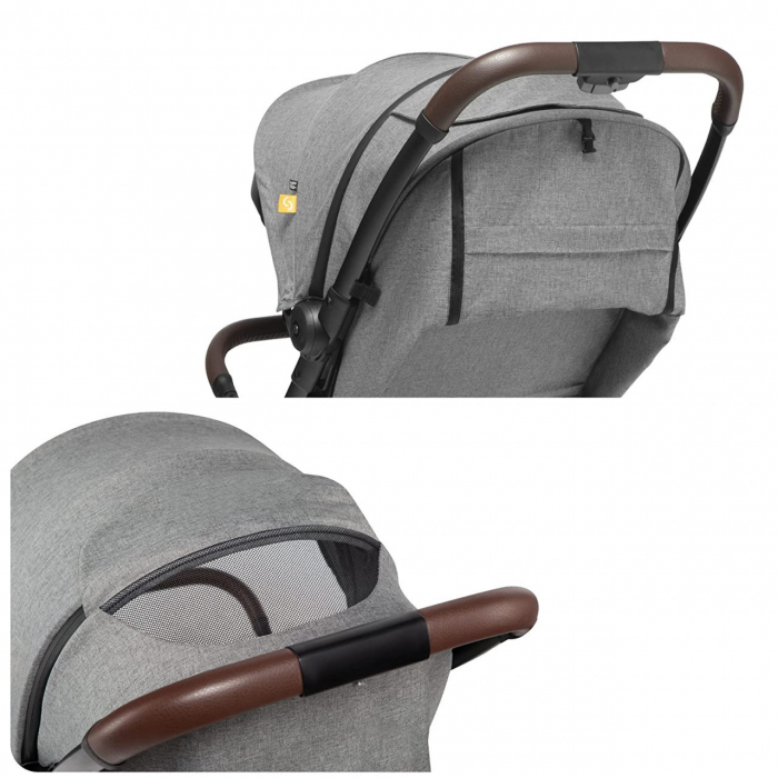 Carucior sport pliabil Skiddou Espoo+ Evening Shadow, ultracompact pentru calatorii, Gri inchis [10]