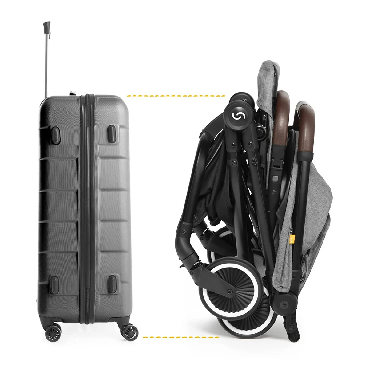 Carucior sport pliabil Skiddou Espoo+ Evening Shadow, ultracompact pentru calatorii, Gri inchis [8]