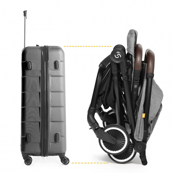 Carucior sport pliabil Skiddou Espoo+ Evening Shadow, ultracompact pentru calatorii, Gri inchis [8]
