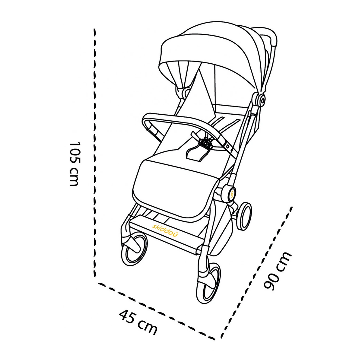 Carucior sport pliabil Skiddou Espoo+ Normandic Dream, ultracompact pentru calatorii, Gri [2]