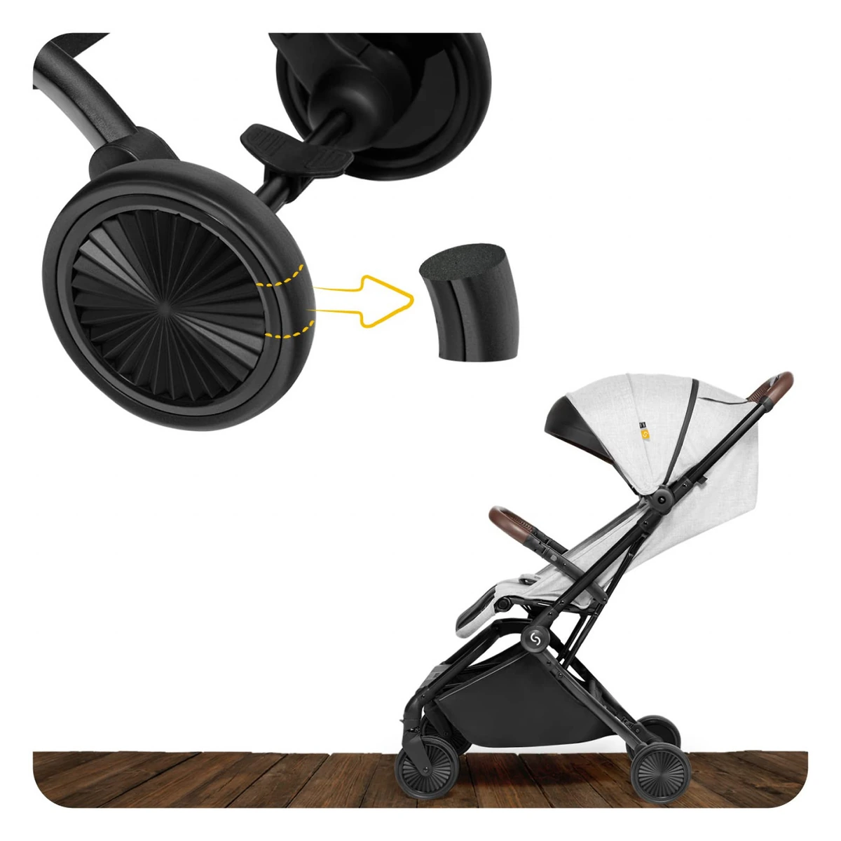 Carucior sport pliabil Skiddou Espoo Normandic Dream, ultracompact pentru calatorii, Gri [3]