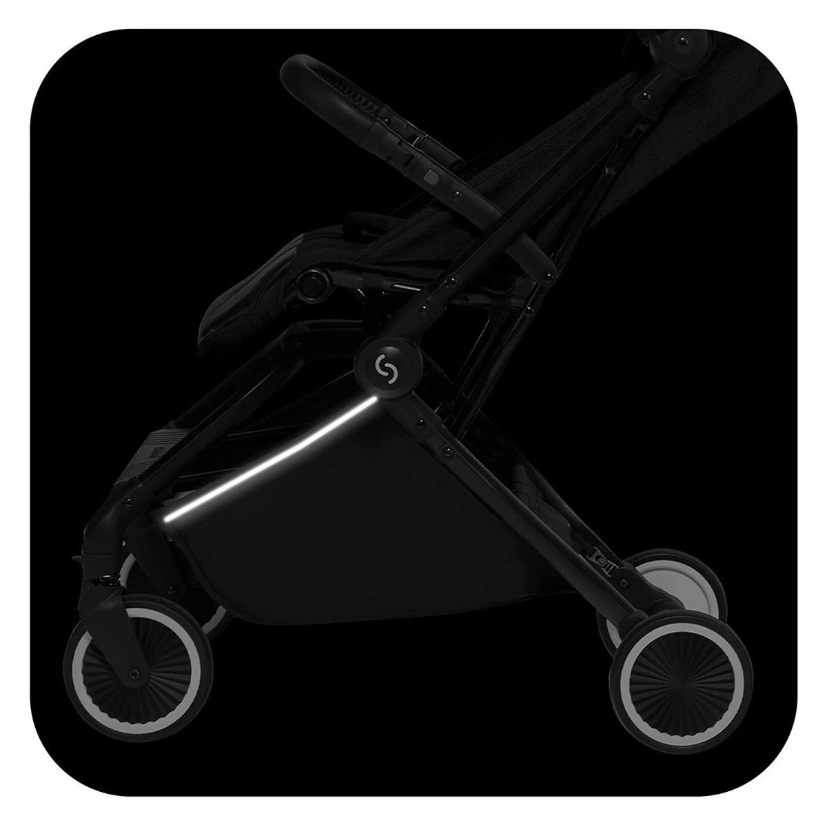 Carucior sport pliabil Skiddou Espoo+ Onyx, ultracompact pentru calatorii, Negru [8]