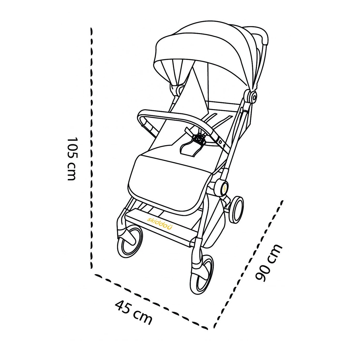 Carucior sport pliabil Skiddou Espoo+ Onyx, ultracompact pentru calatorii, Negru [3]