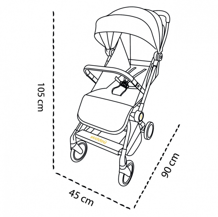 Carucior sport pliabil Skiddou Espoo+ Onyx, ultracompact pentru calatorii, Negru [3]