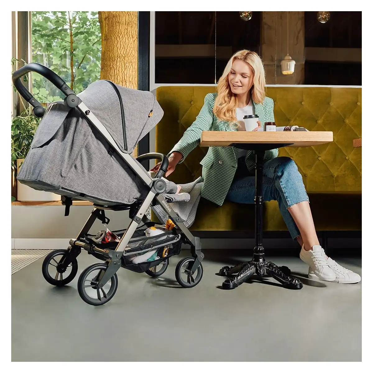 Carucior sport pliabil Skiddou Mell Normandic dream, ultracompact pentru calatorii, Gri deschis [2]