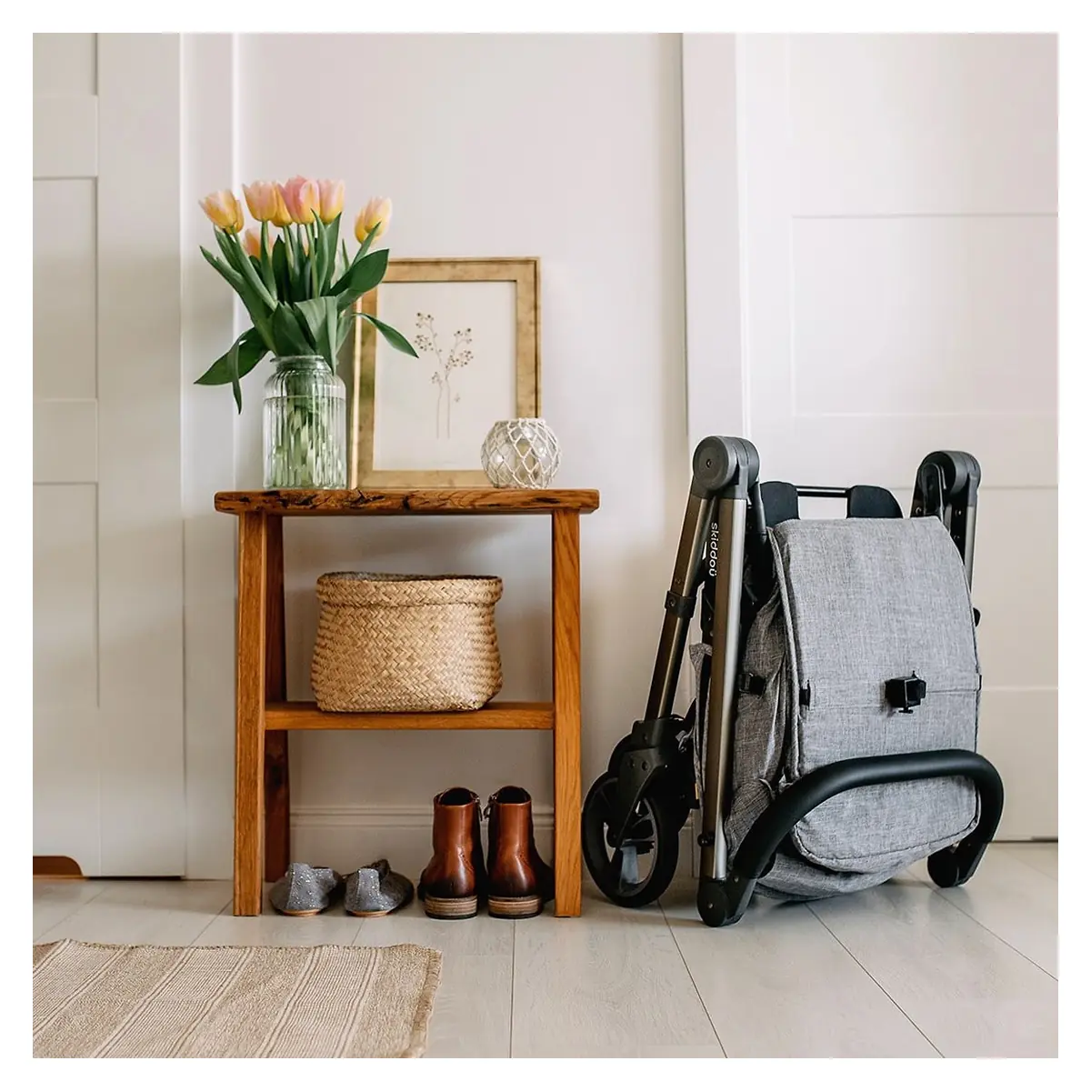 Carucior sport pliabil Skiddou Mell Normandic dream, ultracompact pentru calatorii, Gri deschis [5]