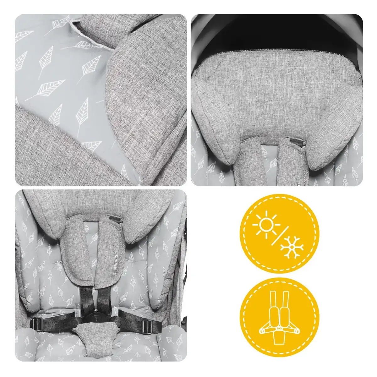 Carucior sport pliabil Skiddou Mell Normandic dream, ultracompact pentru calatorii, Gri deschis [10]