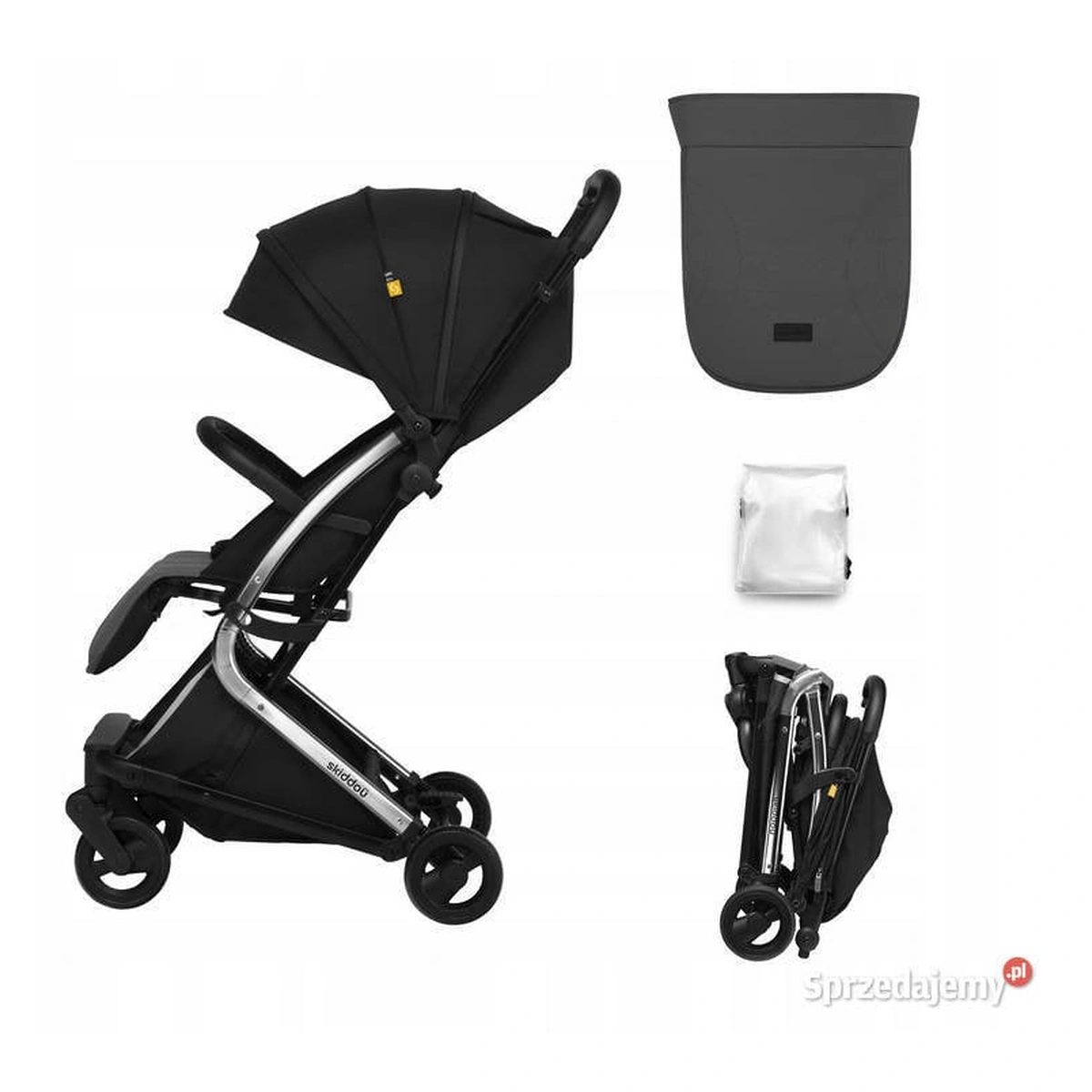 Carucior sport pliabil Skiddou Mikkeli Onyx, ultracompact pentru calatorii, Negru [3]